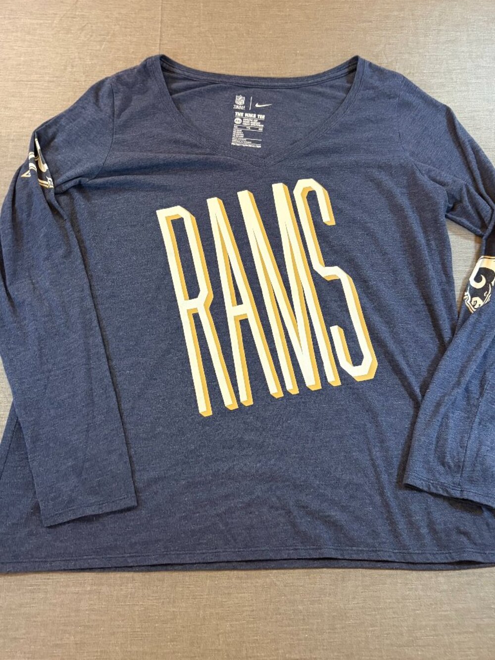 Nike NFL Team Apparel LA Rams Old Logo Longsleeve Tee Women's XXL Tri-Blend
